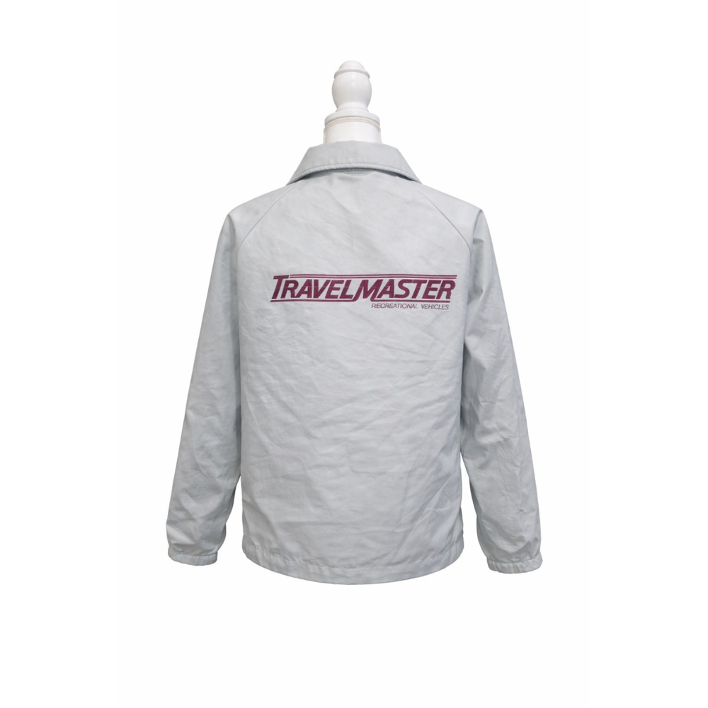 Vintage Hartwell Coach Jacket USA Gray Snap Nylon Size M Travelmaster RV Retro